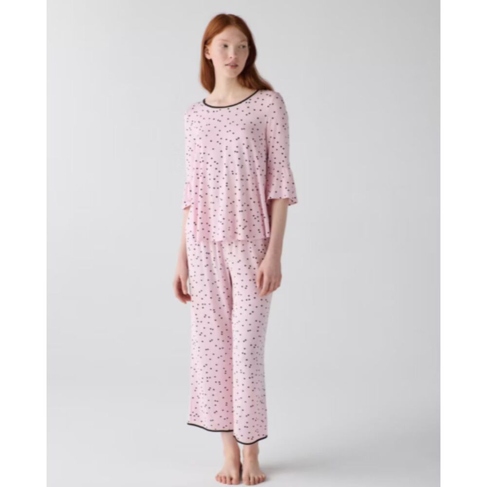 Kate Spade Pink Dot Pajama Set Women's Medium Modal Button Front
